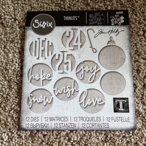 Sizzix Thinlits Circle Words Christmas Die Set